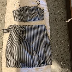 Gingham two piece set
